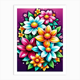 Colorful Flowers 4 Art Print