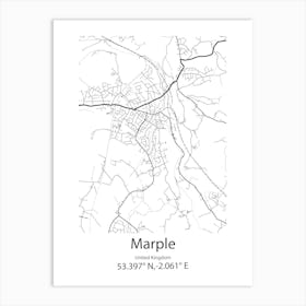 Marple,United Kingdom Minimalist Map Affiche