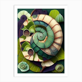 Pond Snail  Patchwork Art Print