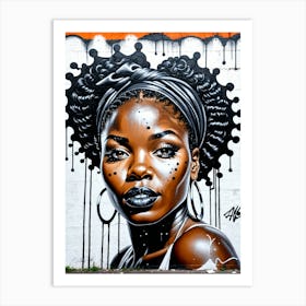 Graffiti Mural Of Beautiful Black Woman 333 Art Print