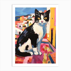 Painting Of A Cat In Ibiza Spain 6 Art Print