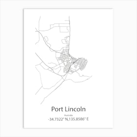 Port Lincoln,Australia Minimalist Map Art Print