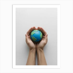 Earth In Hands Stock Photos & Royalty-Free Footage Art Print