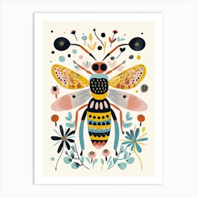 Colourful Insect Illustration Wasp 11 Art Print