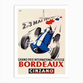 Grand Prix International de Vitesse, Bordeaux Art Print