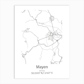 Mayen,Germany Minimalist Map Art Print