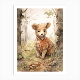 Storybook Animal Watercolour Sheep 3 Art Print