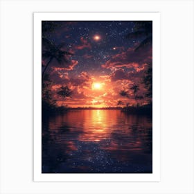 Sunset Over Water 15 Art Print