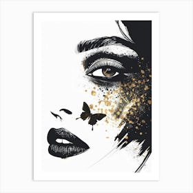 Gold And Black Face Painting Art Print