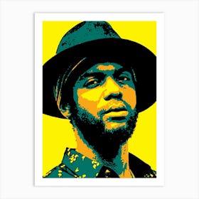 Portrait Gary Clark Blues Music Guitarist in Pop Art Art Print