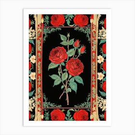 Red Roses In A Frame Art Print