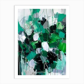 Green Abstract Painting Art Print