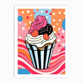 Pop Art Ice Cream Sunday Polka Dots 3 Art Print