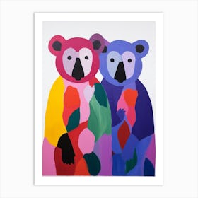 Colourful Kids Animal Art Koala 4 Art Print