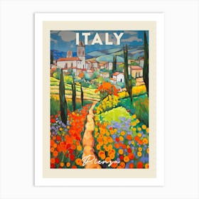 Pienza Italy 1 Fauvist Painting Travel Poster Art Print