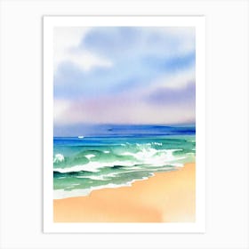 Cala Estreta Beach 3, Costa Brava, Spain Watercolour Art Print