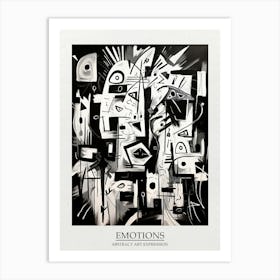 Emotions Abstract Black And White 3 Poster Art Print