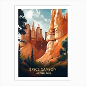 Bryce Canyon National Park Travel Poster Illustration Style 1 Art Print