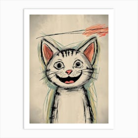 Cat With Arrow Art Print