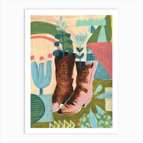 Boot Blooms Art Print