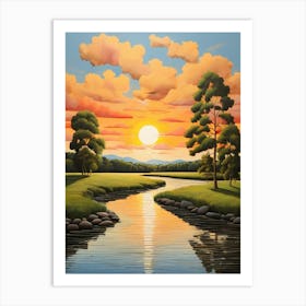 Sunset River 1 Art Print