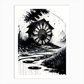 Black And White Ink Painting 2 Art Print