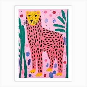 Pink Polka Dot Cheetah 6 Art Print