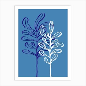 Blue Dot Plants Art Print