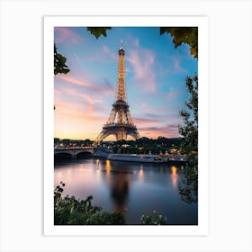 Eiffel Tower At Sunset Art Print