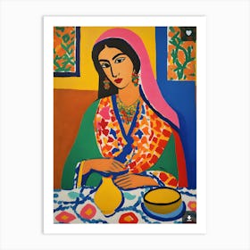 Woman With A Bowl Art Print