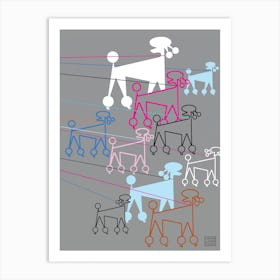 Poodles Line Art Print