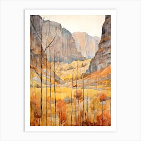 Autumn National Park Painting Yosemite National Park California Usa 6 Art Print