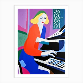 Woman Playing Piano Art Print