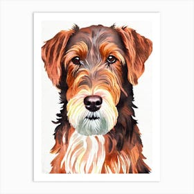 Wirehaired Vizsla 2 Watercolour Dog Art Print