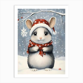 Christmas Chinchilla Art Print