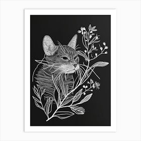 British Shorthair Cat Minimalist Illustration 2 Art Print