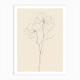 Line Drawing Flowers Art Print