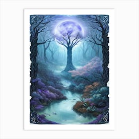 Full Moon In The Forest Art Print