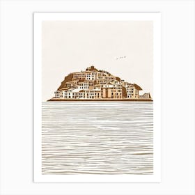 Cinque Terre 1 Liguria Boho Landmark Illustration Art Print