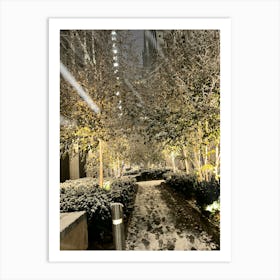 Snowy Sidewalk In London Art Print