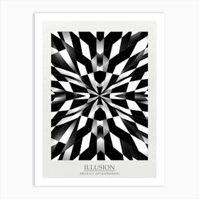 Illusion Abstract Black And White 7 Poster Art Print