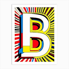 B, Letter, Alphabet Comic 11 Art Print