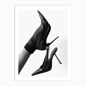 High Heels Black And White Luxury Fashion Vintage Photography Art Print