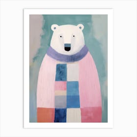 Playful Illustration Of Polar Bear For Kids Room 1 Art Print