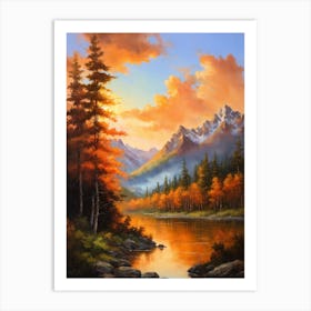 Sunset In The Mountains 8 Art Print