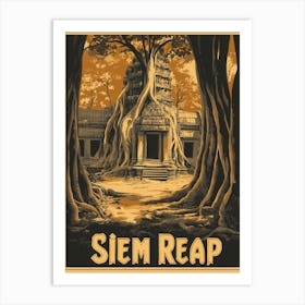 Aihrgdesign A Retro Travel Poster For Siem Reap 2 Art Print