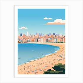 Bondi Beach, Australia, Graphic Illustration 1 Art Print