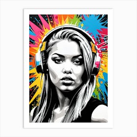 Graffiti Mural Of Beautiful Hip Hop Girl 24 Art Print