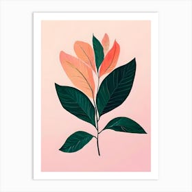 Pink And Orange Leaves Art Print