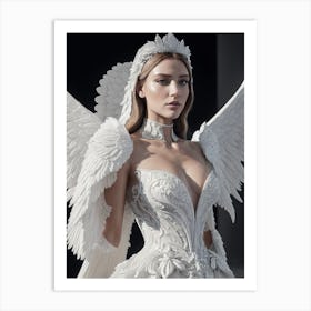 Angel Lady, Angel Wings, Greek Goddess, Aesthetic Art, Portrait Art, Ai Generated Art Vol.9 Art Print